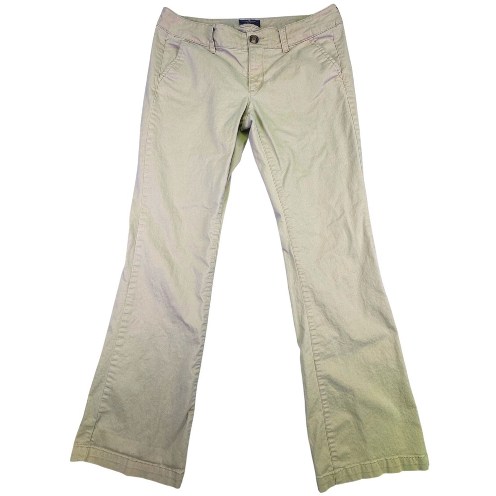 American Eagle Pants Women's Size 8 Regular Khaki‎ Kick Boot Stretch Tan Chino